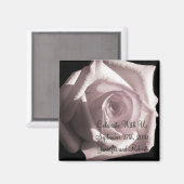 Romantische witte rozenmagneet magneet (Voorkant / Achterkant)