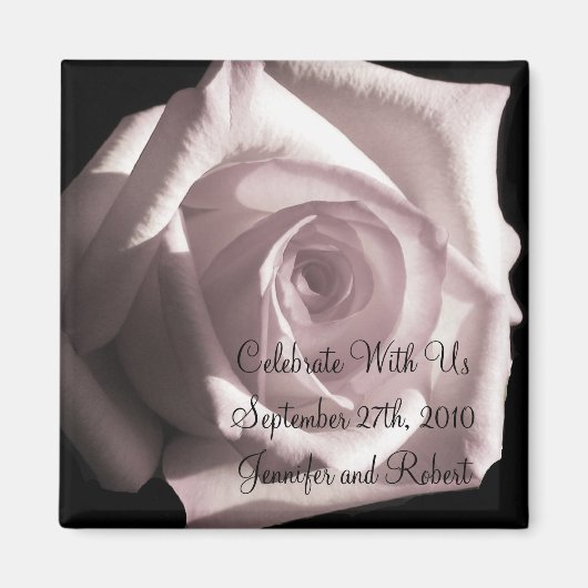 Romantische witte rozenmagneet magneet (Voorkant)