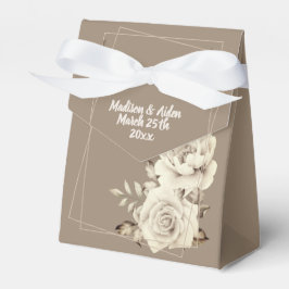 Romantische witte rustieke Rozen bruiloft Bedankdoosjes