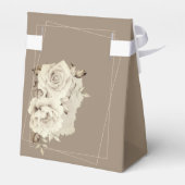Romantische witte rustieke Rozen bruiloft Bedankdoosjes (Achterkant)