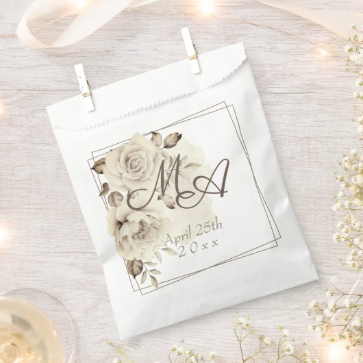 Romantische witte rustieke Rozen bruiloft Bedankzakje (Geknipt)