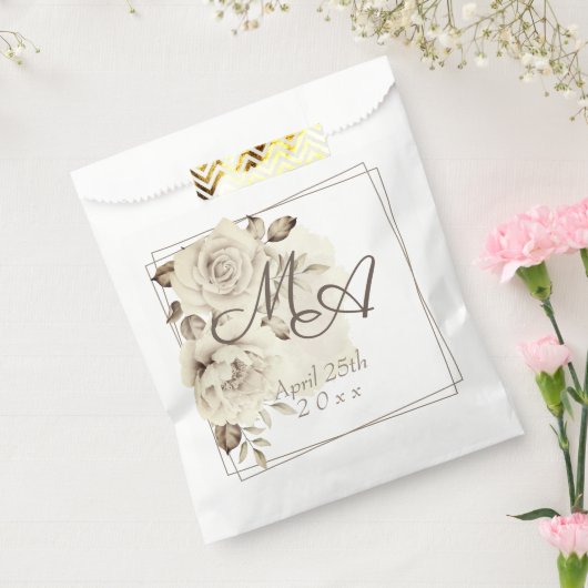 Romantische witte rustieke Rozen bruiloft Bedankzakje (Gezegeld)