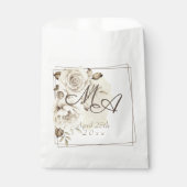 Romantische witte rustieke Rozen bruiloft Bedankzakje (Voorkant)