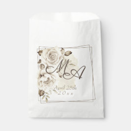 Romantische witte rustieke Rozen bruiloft Bedankzakje