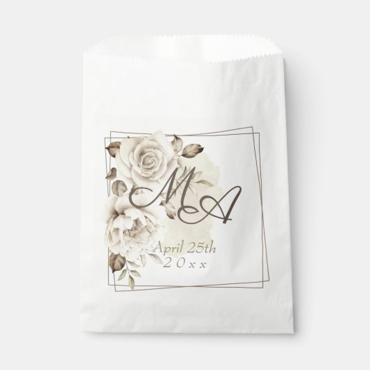 Romantische witte rustieke Rozen bruiloft Bedankzakje (Voorkant)