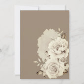 Romantische witte rustieke Rozen bruiloft uitnodig Kaart (Achterkant)