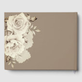 Romantische witte rustieke rozen trouwfoto gastenboek (Achterkant)