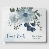 romantische witte stoffige en marineblauwe griep g gastenboek (Voorkant)