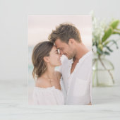 Romantische witte strandfoto kaart (Staand voorkant)