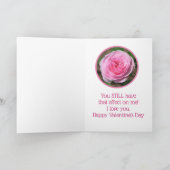 ROMANTISCHE WITTE VALENTIJN/PINK ROSE FEESTDAGEN KAART (Binnen)