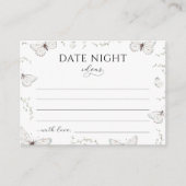 Romantische witte vlinder datumideeën voor een fij informatiekaartje (Voorkant)