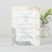 Romantische witte vlinders Verjaardag Uitnodiging (Staand voorkant)