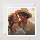 Romantische Woestijn Boho Fotobruiloft Save The Date (Voorkant)