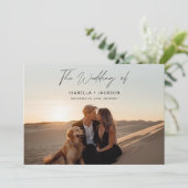 Romantische woestijn thema foto bruiloft kaart (Staand voorkant)
