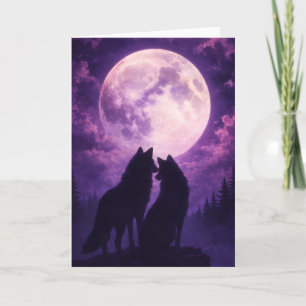 Romantische Wolfmaan Wenskaart Kaart