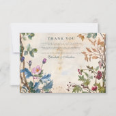 Romantische Woodland Foliage Wedding Bedankkaart (Voorkant)