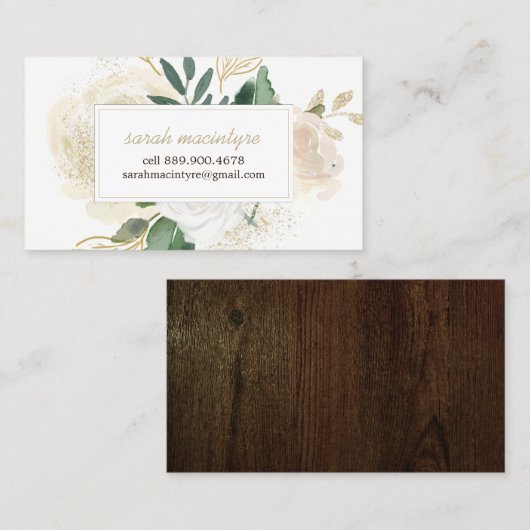 Romantische Woodland visitekaartjes Contactkaartje (Voorkant / Achterkant)