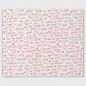 Romantische woorden Valentijnsdag Cadeaupapier (Vlak)