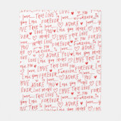 Romantische woorden Valentijnsdag Fleece Deken (Voorkant)