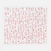 Romantische woorden Valentijnsdag Fleece Deken (Voorkant (Horizontaal))