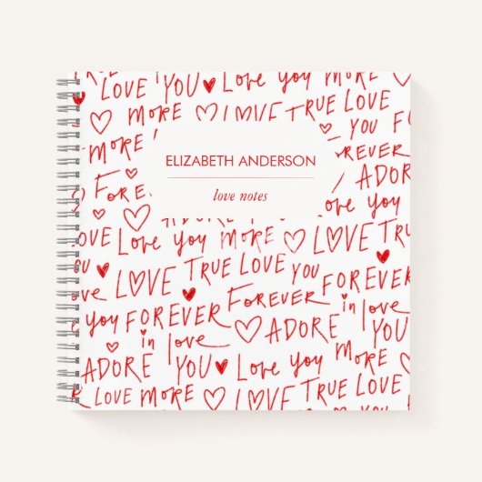 Romantische woorden Valentijnsdag Notitieboek (Voorkant)
