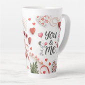 Romantische "You & Me" Valentijnsdag  Latte Mok (Rechterhoek)