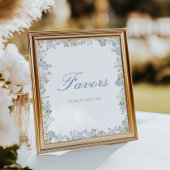 Romantische zachte blauwe bloemen bruiloft gunsten poster