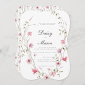 Romantische Zachte Bloemen Blush roze bruiloft Kaart (Voorkant / Achterkant)