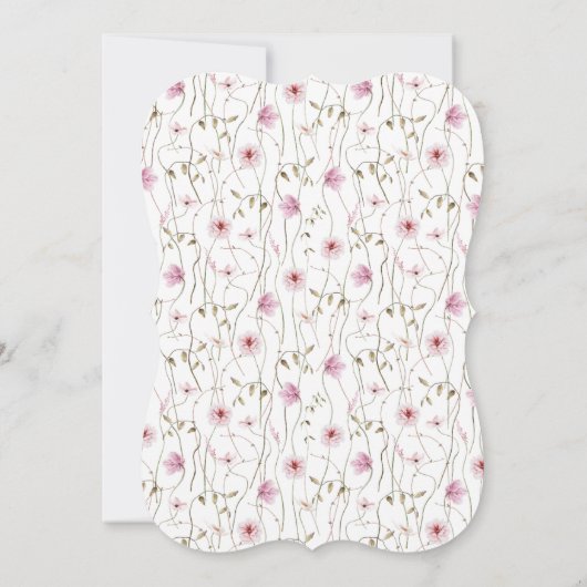 Romantische Zachte Bloemen Blush roze bruiloft Kaart (Achterkant)