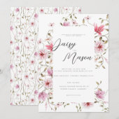 Romantische Zachte Bloemen Blush roze waterverf br Kaart (Voorkant / Achterkant)