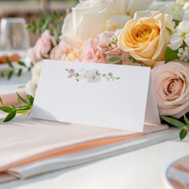 Romantische zachte blos witte boeket bruiloft plaatskaartje