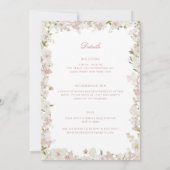 Romantische zachte blush witte all-in-one bruiloft kaart (Achterkant)