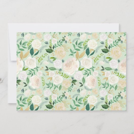 Romantische zachte ivoren bloemen arrangement brui save the date (Achterkant)