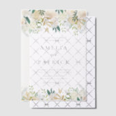 Romantische zachte ivoren bloemen Garland bruiloft Vellum Uitnodigingen (Offset (Uitnodiging))