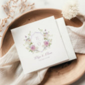 Romantische zachte pastel monogram crest bruiloft servet