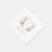 Romantische zachte pastel monogram crest bruiloft servet (Hoek)