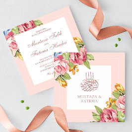 Romantische zachte roze bloem islamitische moslim  kaart