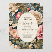 Romantische Zachte Roze Bloemen Bruids Kaart (Voorkant / Achterkant)