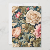 Romantische Zachte Roze Bloemen Bruiloft Save The Date (Achterkant)