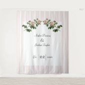 Romantische Zachte Roze Bruiloft Wandkleed (Voorkant)