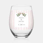 Romantische Zachte Roze Bruiloft Wijnglas Zonder Voet (Voorkant)