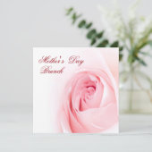 Romantische zachte roze roos Moederdag Kaart (Staand voorkant)