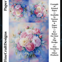 Romantische zachte Waterverf Peonies CR3 Craft Pap