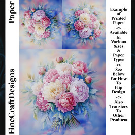 Romantische zachte Waterverf Peonies CR3 Craft Pap