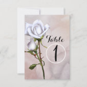 Romantische zachte witte rozen Elegant tafelnummer (Voorkant)