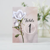 Romantische zachte witte rozen Elegant tafelnummer (Staand voorkant)