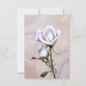 Romantische zachte witte rozen Elegant tafelnummer (Achterkant)