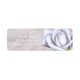 Romantische zachte witte rozen Elegante bloemen br Etiket