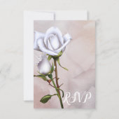 Romantische zachte witte rozen Elegante Bloemen RS RSVP Kaartje (Achterkant)