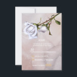 Romantische zachte witte rozen Elegante Bloemen RS RSVP Kaartje<br><div class="desc">Coördinerende punten zijn ook beschikbaar.</div>